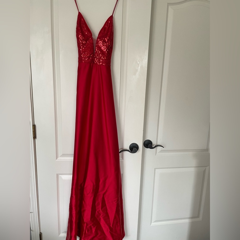 Red long prom dress. Worn once. Size small.